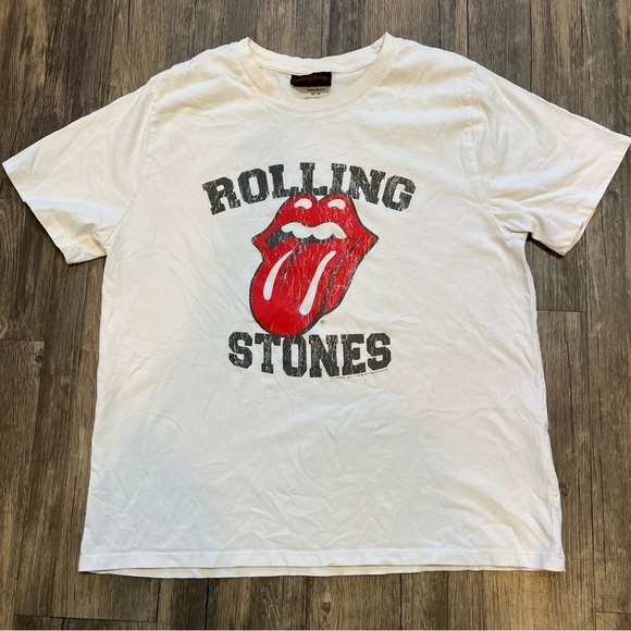 Cotton On Tops - Women’s Cotton On White Short Sleeves Rolling Stones Graphic T- Shirt Size M